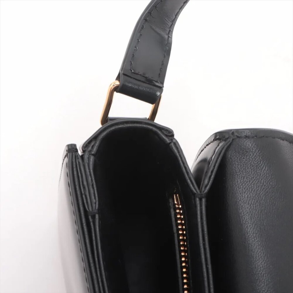 Sold out ❌Celine Triomphe teen Leather Shoulder bag Black - Picture 11 of 14